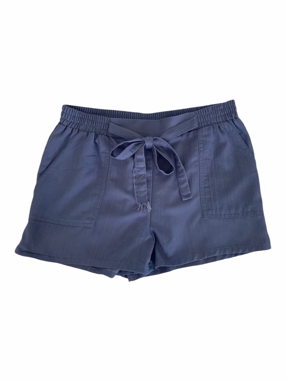 Joe B. Shorts Women M Blue Paper Bag Style Tie Front Pockets Lightweight Rayon